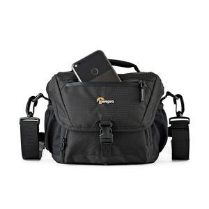 Lowepro LP37119, Nova 160 AW II 카메라 가방, 맞춤형 휴대용, 17-85mm 부착 렌즈, 소형 드론, 추가 렌즈 1-2개, 플래시, 블랙으로 DSLR에 적합
