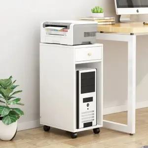 컴퓨터 본체 수납장 이동식 프린터 보관함 섹션플러스도어 책상옆 책상 단추 선반 데스크 수납