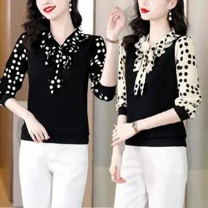 [루미루나]프릴도트리본블라우스2종