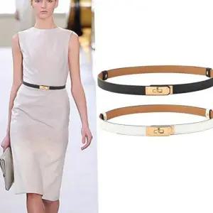 소가죽 벨트 슬림 원피스용 허리띠 여성 소가죽 벨트 데일리 금장 캐주얼