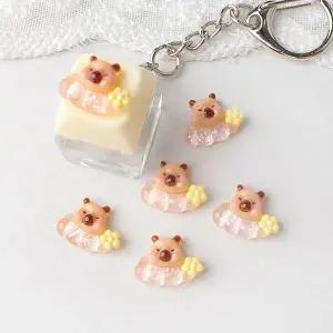 싼비즈 [6425-15]아크릴 키캡파츠 탑꾸재료 구름카피바라 15x11.5mm ,1개