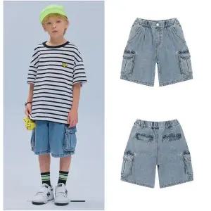 [마크곤잘레스키즈](의정부점)엔젤 투턱데님 카고반바지 (MG52HD08)