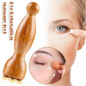 뷰티 전문가용 황동 & 로즈우드 페이셜 괄사 도구 눈 피로 완화 경혈 마사지 핸드헬드