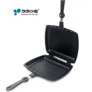 키친아트 직화 구이 양면팬 중형화 화팬 프라이 생선 고기 양면 후라이