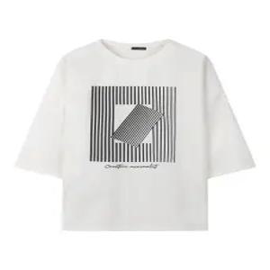 [보니스팍스]데일리 스퀘어 프린팅 7부 반팔티셔츠 (XQ1LW002L0)