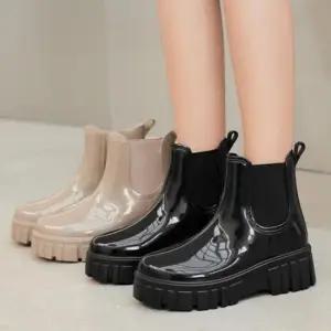 [JED] 레인부츠 지퍼 통굽 키높이 진행합니다 지퍼블랙만 패션 첼시 장화 여성 5cm