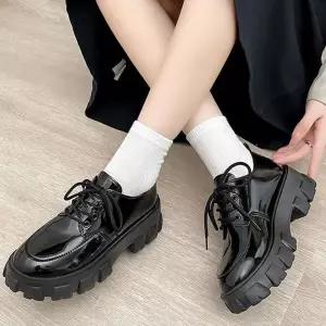 [오노마] ONM 무광 유광 블랙 로퍼 통굽 키높이 패션구두 데일리