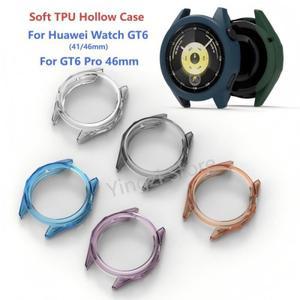 화웨이 호환 워치 GT6 46mm/41mm GT6Pro 46mm 스마트 호환 소프트 TPU 홀로우 케이스 보호 커버 액세서리