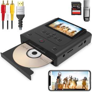 eAj VHS에서 디지털 변환기, HDMI 및 AV IN이 포함된 DVD/CD 레코더, 아날로그에서 디지털로 HDMI/AV에서 DVD로 변환, USB 장치, SD 카드, 스마트폰 WiFi에서 CD, USB, SD 복사본, , DVD 플레이어, VCR과 호환 가능