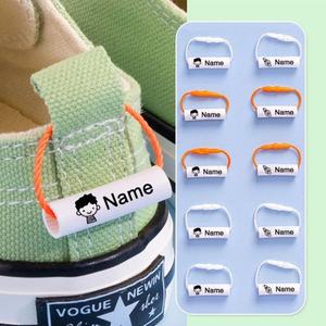 20pcs 사용자 정의 이름 반지 펜던트 아기 신발 학교 가방 컵 옷 태그 방수 교수형 로프 어린이를위한 서클