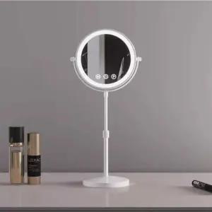 확대 거울 조명 화장대 원형 탁상 LED 메이크업 테이블