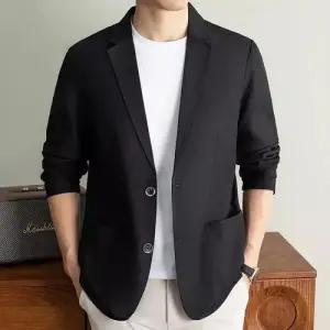 남성용 캐주얼 정장 상의 봄퀄리티 긴팔 싱글 슬릿리스 투톤 재킷 코트 카라 MODU1