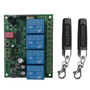 스마트 다중 무선 릴레이 RF 리모컨 스위치 리시버 및 송신기, DC 12V, 24V, 10A, 315/433 MHz, 4CH, 4 채