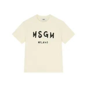 [MSGM] 키즈 여성 저지 티셔츠 크림 S6MSJUTH001 013