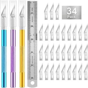 3PCS 공예용 칼 취미용 여분의 예초기 칼날 11과 자 HEADLEY TOOLS 정밀 세트가 포함되어 있어 스크랩북