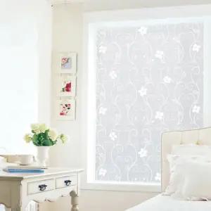 유리창시트지 꽃과단조 화이트 GD-LSP11 92cm x 1m