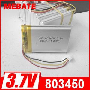 5PCS 803450 3.7V 1500mAh 리튬 폴리머 LiPo 충전식 배터리, MP3 DVD 패드 카메라 GPS용 PH 1.25mm 3핀 커