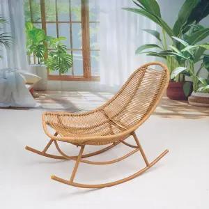 프리미엄 라탄 흔들의자 스윙체어 싱글 쿠션 야외용 1인용 등나무 곡선형 달 단일 의자
