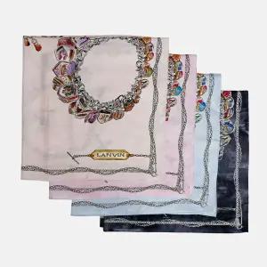 (랑방) 오너먼트 스퀘어 실크 스카프