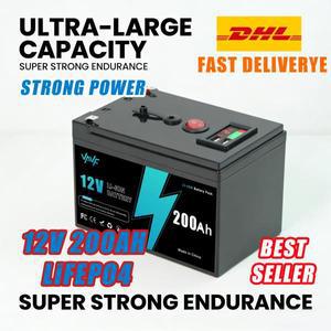 고급 태양광 배터리 리튬 12V 200Ah LiFePO4 스마트 BMS 탑재 RV 해양용