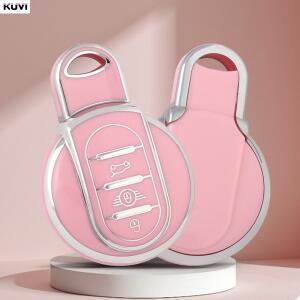 핑크 TPU 자동차 키 케이스 커버 홀더 쉘 BMW 호환 미니 쿠퍼 F55 F56 F57 F54 F60 JCW 클럽맨 컨트리맨 액