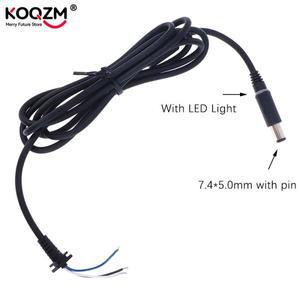 Dell HP 호환노트북 충전기 어댑터용 구리 DC 팁 플러그 커넥터 코드 케이블 블랙 핀 LED 조명 1.8m 7.4x5.