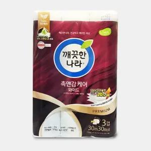도톰한 롤 화장지 20% 촉앤감 와이드 30m 30롤