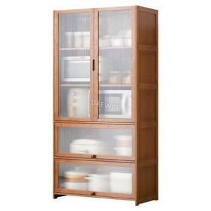빈티지 유리 그릇장 원목 도어 5단 80cm 식 레탄토 80길이 미니찬장 주방 북유럽