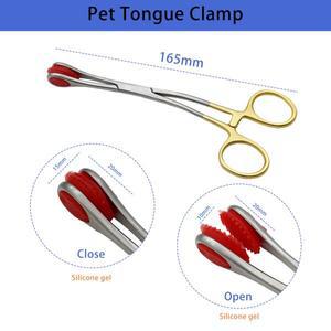QSWTITAN 스테인리스 스틸 혀집게 애완동물 고양이 개 입 열기 도구 누름기 클리닉 수의학