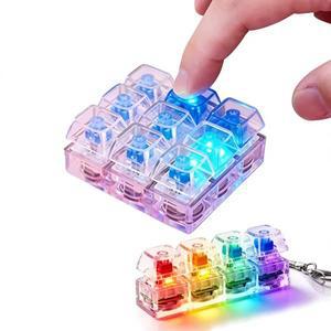 LED 테트리스 키체인 4/9키 손가락 끝으로 누르는 해소 성인용 장난감 창의적인 매직 핑거 키보드 게임 선