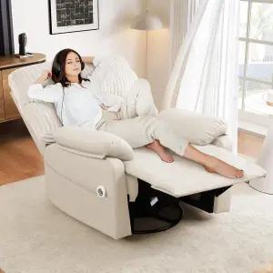 마사지 및 온열 기능이 있는 GRAINELL 스위블 로커 리클라이너 의자 USB 충전 포트 무한 포지션 파워