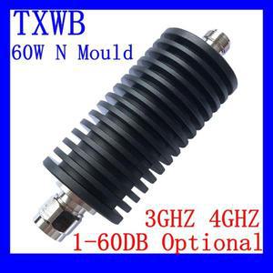 60W N 수컷 플러그에서 잭 커넥터로 RF 감쇠기 DC-3G/4Ghz 전력 50옴 160dB 새 제품 및 고품질