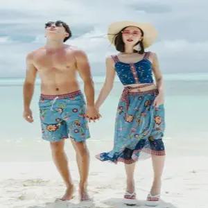 중년수영복 해외여행 리조트 호텔 체형커버 빅사이즈 비치웨어 비치패션