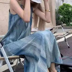 여름용 나염 캐주얼 롱원피스 패턴 체형 데일리 보완 빈티지 여신 감성 실루엣qrs500