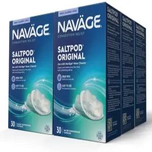 나비지 솔트팟 번들 6 30팩 180개 리필 전용 코 세척 시스템 빠르고 진정 효과를 위한 헹굼 및 식염수 포드