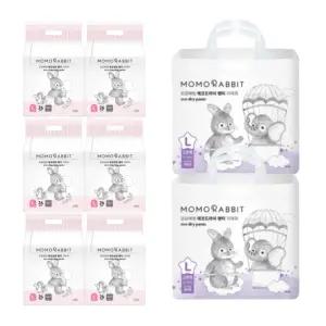 모모래빗 팬티기저귀 에코씽씽 여아용 대형(L) 26매x6팩+에코드라이 대형(L) 28매x2팩 (총 8팩)