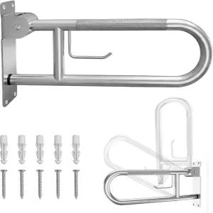 M JINGMEI 26인치 접이식 샤워 그립 바 - 90 플립업 디자인 프리미엄 304 스테인리스 스틸 미끄럼 방지