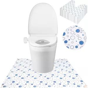 ZSYLYTKV 50팩 일회용 화장실 매트 바닥 보호제 소변 U자형 트레이닝 러그 방수 미끄럼 방지 욕실 변기 23