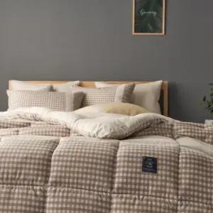 먼지없는이불 리빙밸류 강엄 체크 사계절 푹신한 차렵이불 Q 단품