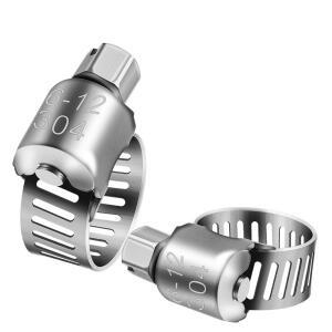 스테인레스 스틸 드라이브 호스 클램프 6-12mm, 모든 트라이 조정 가능한 파이프 클립, 웜기어 스프링 맥