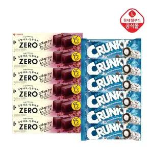 [신세계라이브쇼핑]제로 연양갱 팥 50gx6개+크런키 더블크런치바 쿠키앤크림 33gx6개,