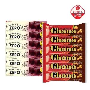 [신세계라이브쇼핑]제로 연양갱 팥 50gx6개+가나초코바 땅콩 45gx6개,