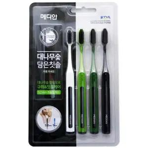 대나무숯칫솔 숯성분미세모칫솔 이중미세모 4개입미세모칫솔