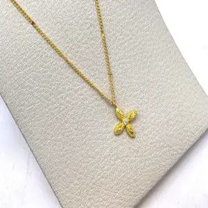 24K 순금 1돈 플라워 큐 목걸이(18K 연결고리 장식)