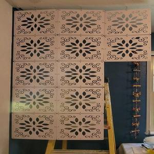 벽걸이형 룸 디바이더 패널, 12개 조각 파티션 벽 목재-플라스틱 스크린 DIY 오피스 홈 데코