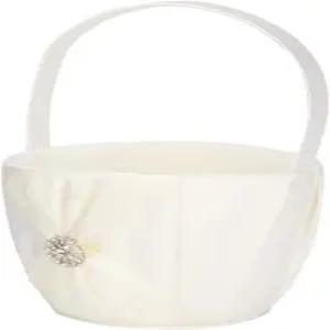 결혼식을 위해 외울 수 있는 우아한 터치 선물 바구니 양쪽에 새틴 활이 달린 휴대용 플라워 걸 추가하세요