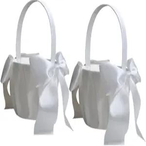 웨딩 플라워 걸 바구니 빈티지 황마 장미 소박한 A