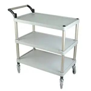 업소용 식당 3단 다용도 이동식 카트 대형 플라스틱 배식 웨건 주방