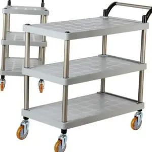 서빙 업소용 특대형 이동식 3단 플라스틱 카트 바퀴형 카페이동카트