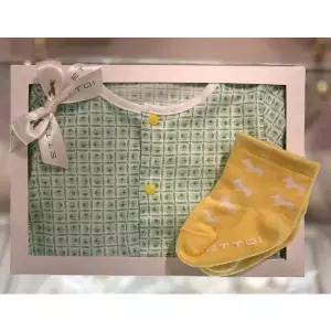 [에뜨와](강남점) (출산백일선물)루키반소바디수트X양말세트(그린) (07T317917S2)